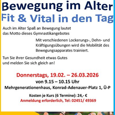 Seniorengymnastik 19.02. - 26.03.2025