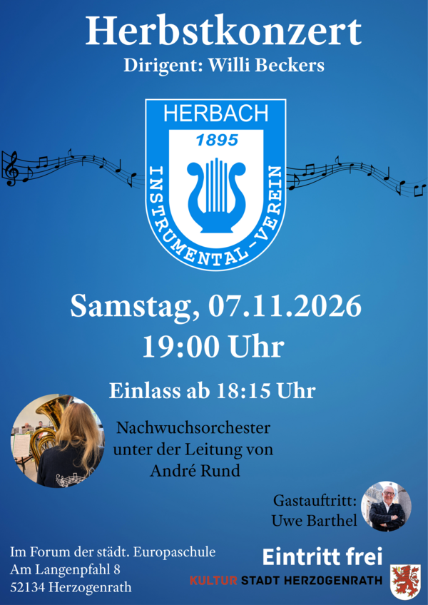 Herbstkonzert Instrumentalverein Herbach Plakat 2026