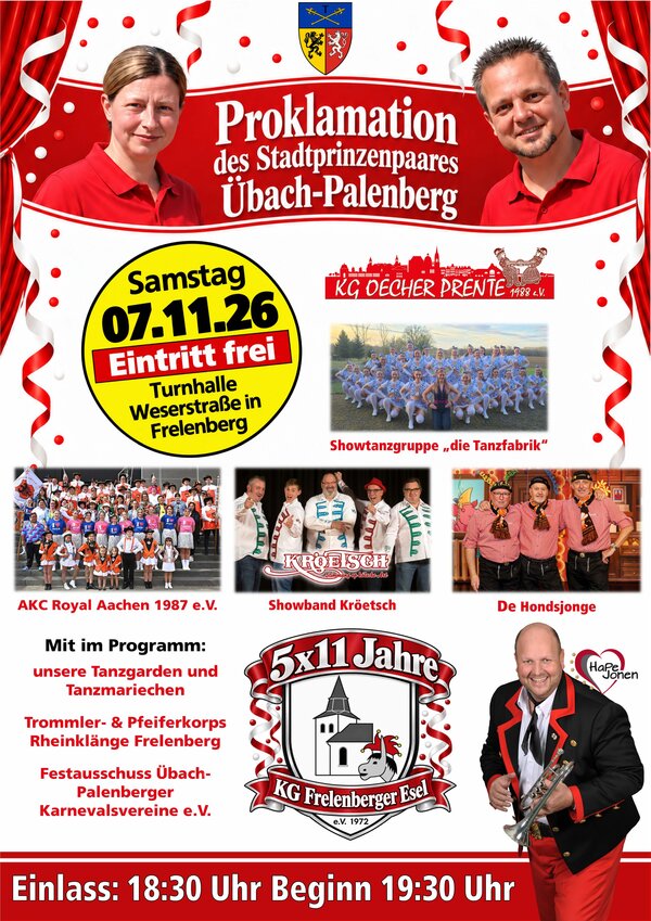 Proklamation Stadtprinzenpaar 2026/2027