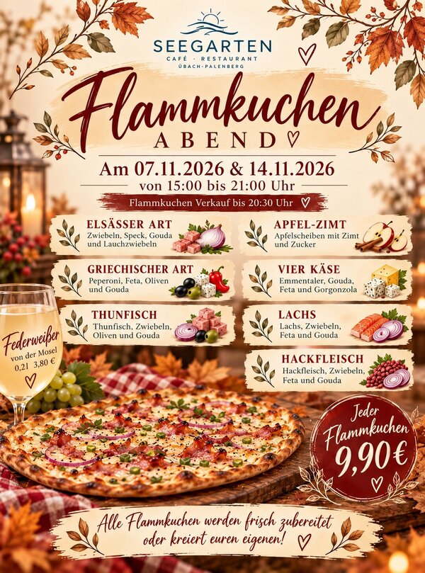 Flammkuchen Abend 07. & 14.11.2026